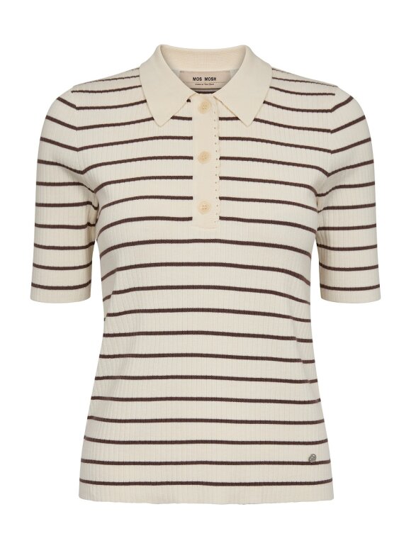 Mos Mosh - MMCaliz Stripe SS Knit Coffee