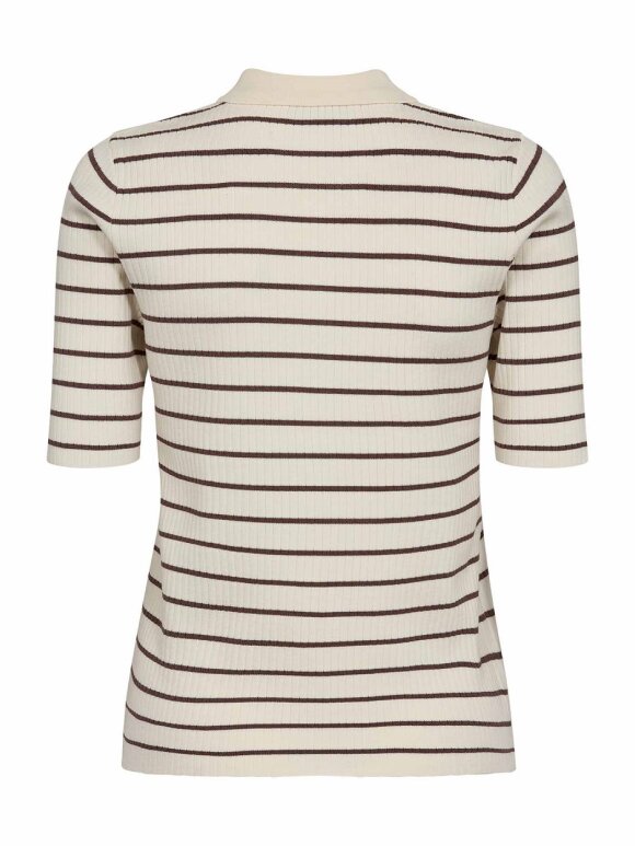 Mos Mosh - MMCaliz Stripe SS Knit Coffee