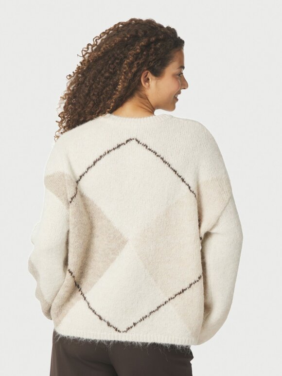 Neo Noir - Inga Check Fluff Knit Blouse