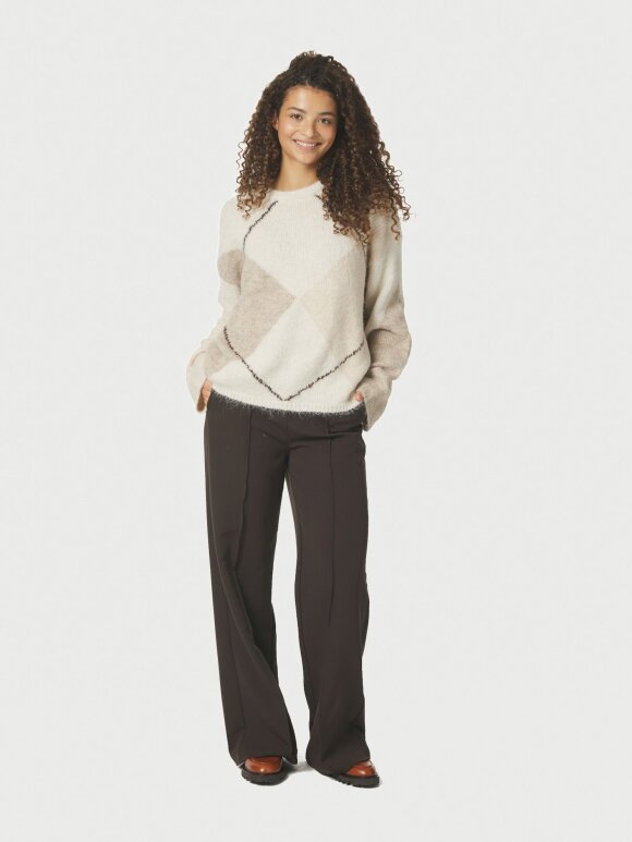 Neo Noir - Inga Check Fluff Knit Blouse