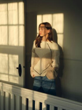 Neo Noir - Inga Check Fluff Knit Blouse