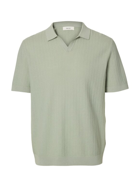 Selected - SLHMATTIS SS LINEN BLEND POLO
