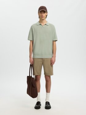 Selected - SLHMATTIS SS LINEN BLEND POLO