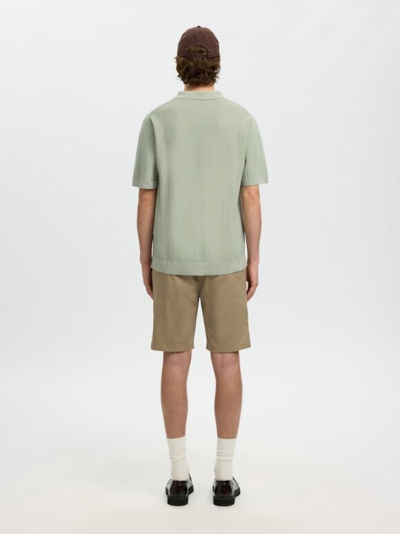 Selected - SLHMATTIS SS LINEN BLEND POLO