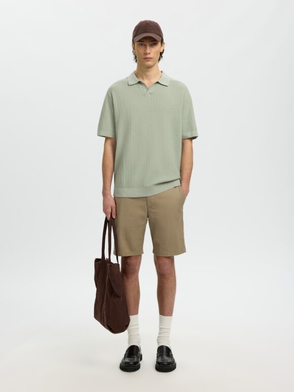 Selected - SLHMATTIS SS LINEN BLEND POLO