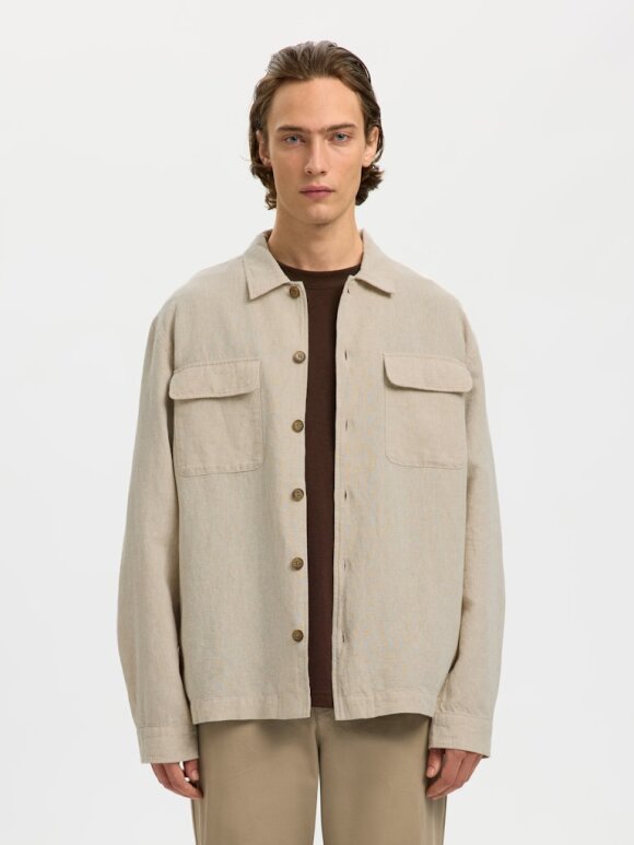 Selected - SLHLeroy Linen Blend Overshirt