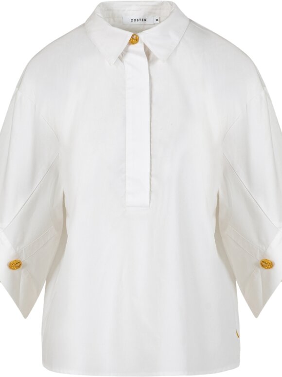 Coster Copenhagen - Shirt with botton sleeves Whit