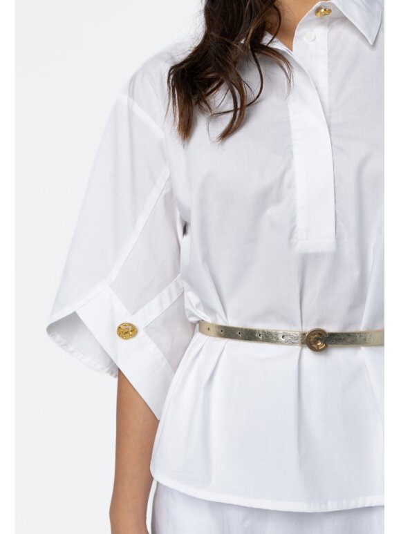 Coster Copenhagen - Shirt with botton sleeves Whit