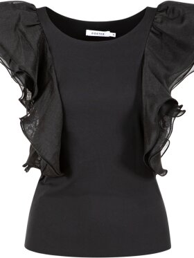 Coster Copenhagen - Top with Ruffle sleeves Black