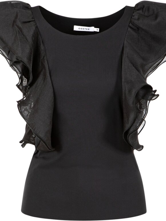 Coster Copenhagen - Top with Ruffle sleeves Black