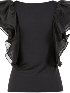 Coster Copenhagen - Top with Ruffle sleeves Black