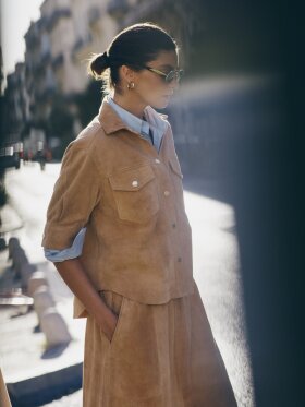 Mos Mosh - MMSigga SS Suede shirt Tan