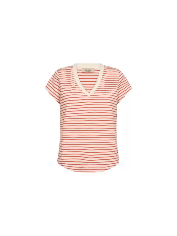 Mos Mosh - MMKala V-SS Stripe Tee Petrifi