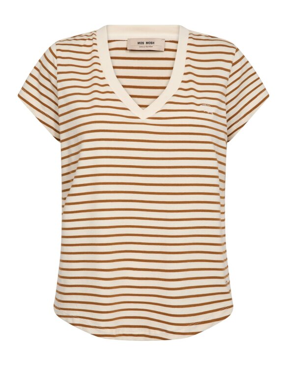 Mos Mosh - MMKala V-SS Stripe Tee Spicy o