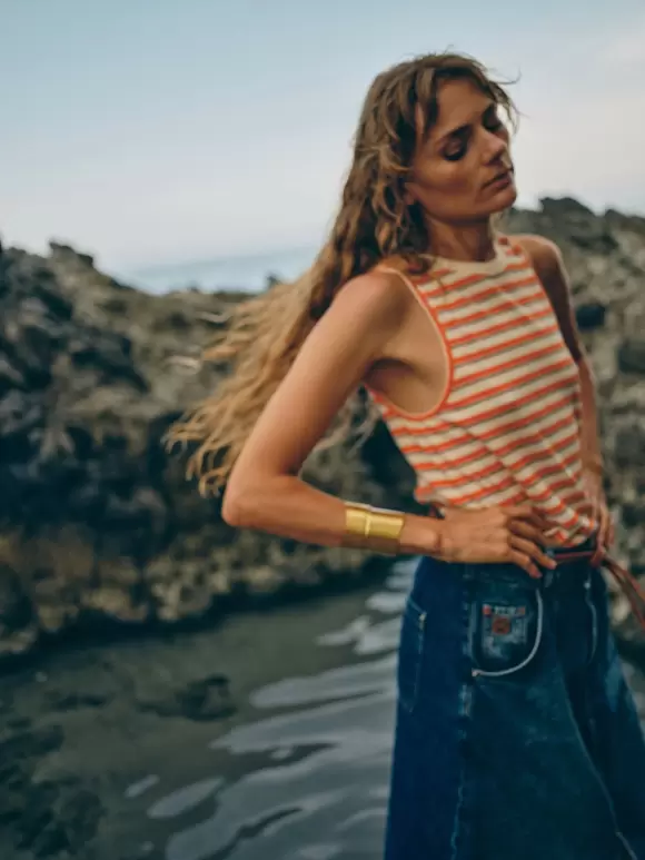 HEYANNO - MMHEra Stripe Top Carrot