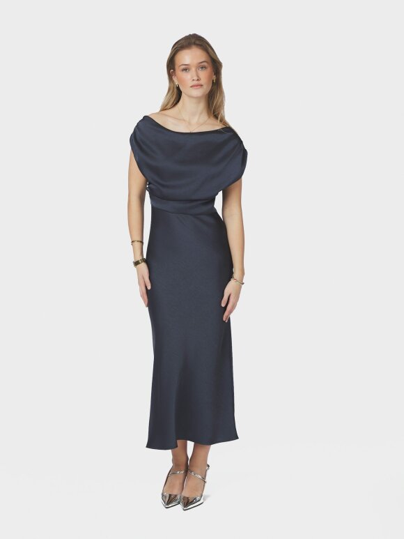 Neo Noir - Lilith Heavy Sateen Dress Blue