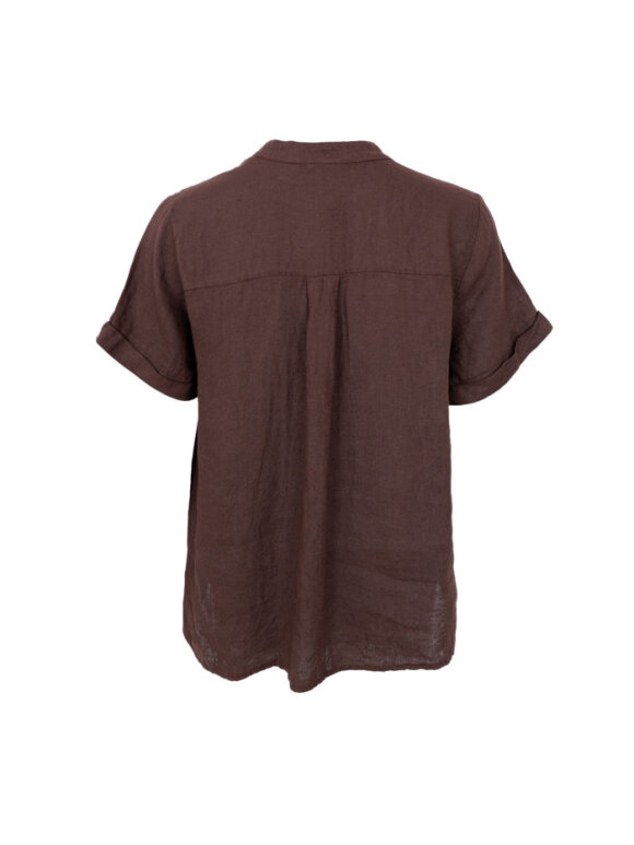 Black Colour - BCMelina SS Linen shirt Coffee