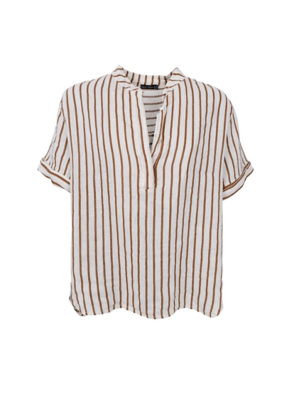 Black Colour - BCMelina SS Linen Shirt Camel