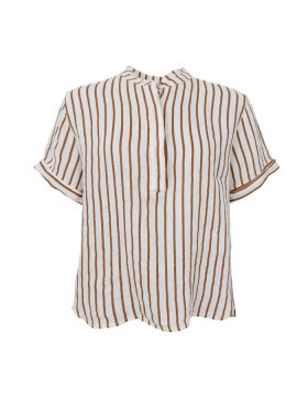 Black Colour - BCMelina SS Linen Shirt Camel