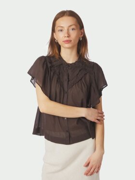 Neo Noir - Vinsa S Voile Top Dark Brown