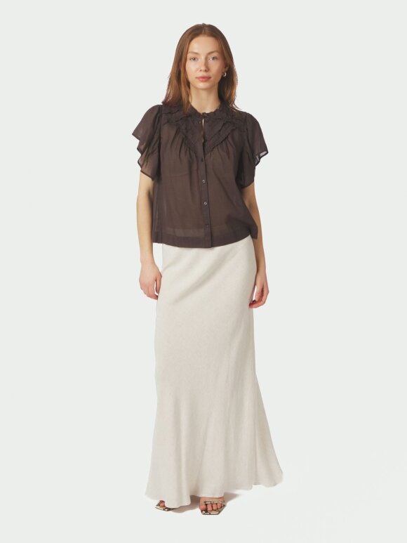 Neo Noir - Vinsa S Voile Top Dark Brown
