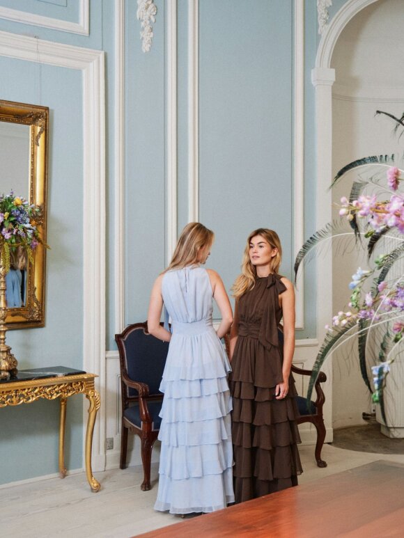 Neo Noir - Marli Solid Chiffon Dress Dust