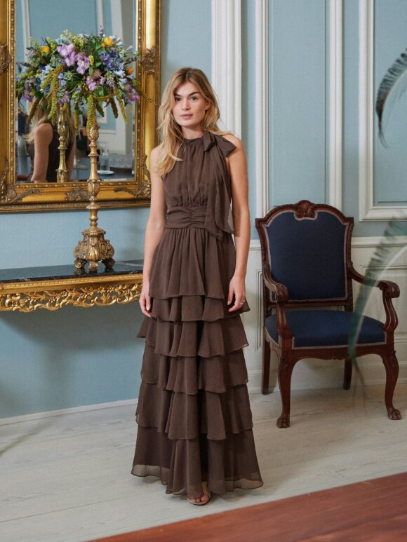 Neo Noir - Marli Solid Chiffon Dress Dust