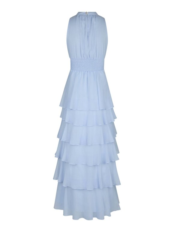 Neo Noir - Marli Solid Chiffon Dress L. Blue