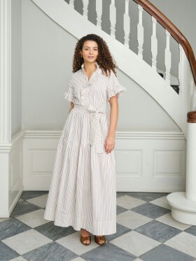 Neo Noir - Nellie Wide Stripe Dress Ivory