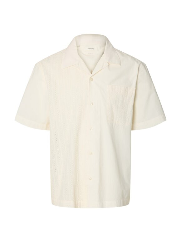 Selected - SLHRLXJAX Broderie SS Shirt