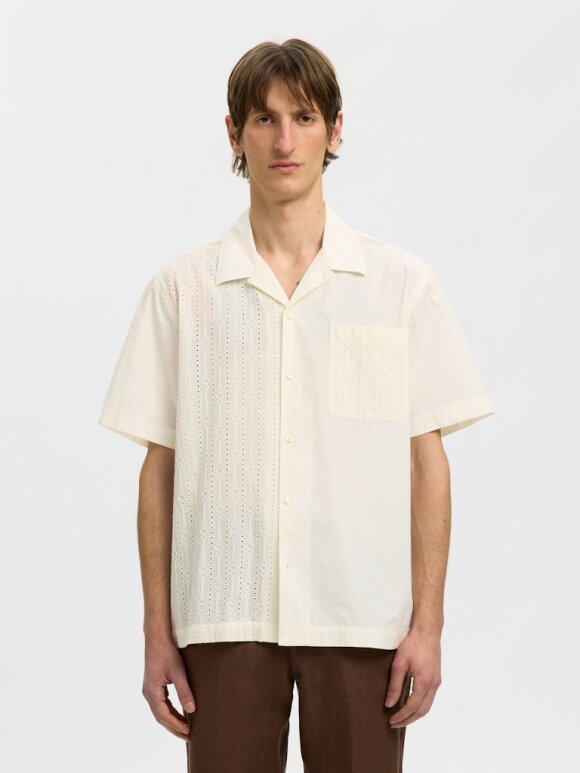 Selected - SLHRLXJAX Broderie SS Shirt