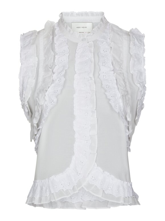 Neo Noir - Celia Ruffle Top White