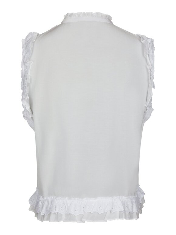 Neo Noir - Celia Ruffle Top White