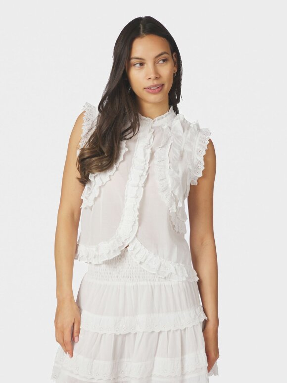 Neo Noir - Celia Ruffle Top White