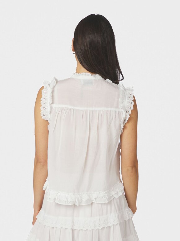 Neo Noir - Celia Ruffle Top White