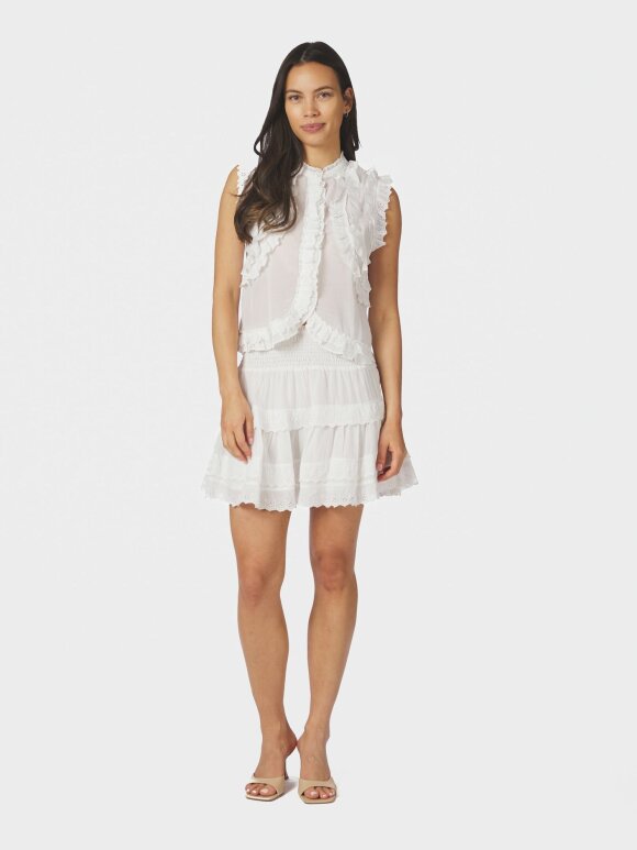 Neo Noir - Celia Ruffle Top White