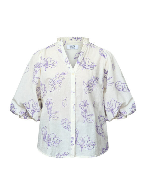 Love & Divine - Love1448-1 Shirt Cream Flower