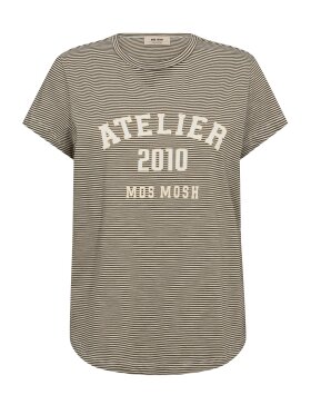 Mos Mosh - MMCamp O-SS Stripe tee Olive