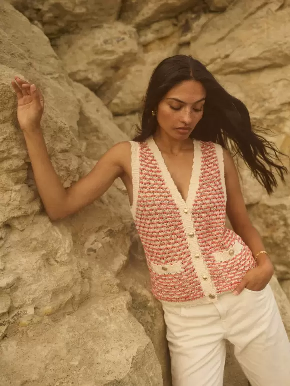 Mos Mosh - MMMiah Knit Vest Emberglow