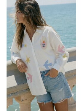 Qnuz - Emma shirt w embrodery white