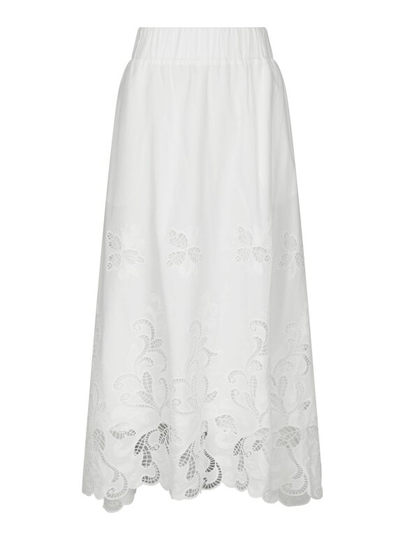 Neo Noir - Yara Long Emb Skirt  White