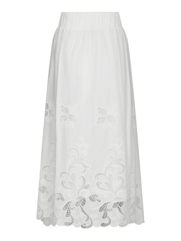 Neo Noir - Yara Long Emb Skirt  White