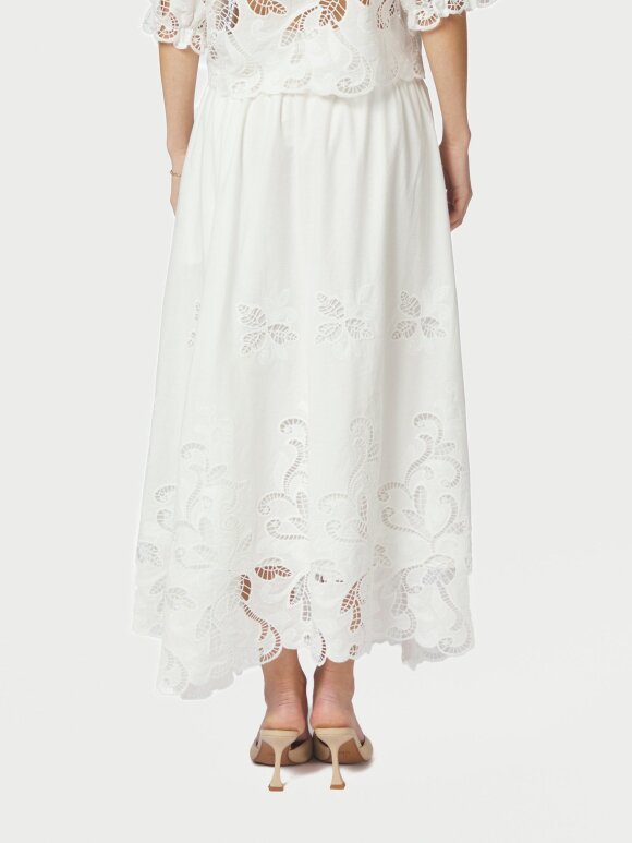 Neo Noir - Yara Long Emb Skirt  White