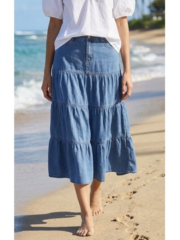 Qnuz - Boheme Denim Skirt blue