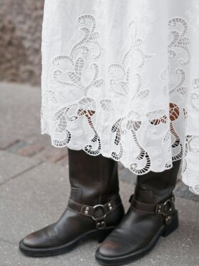 Neo Noir - Yara Long Emb Skirt  White