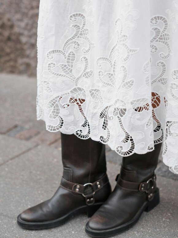 Neo Noir - Yara Long Emb Skirt  White