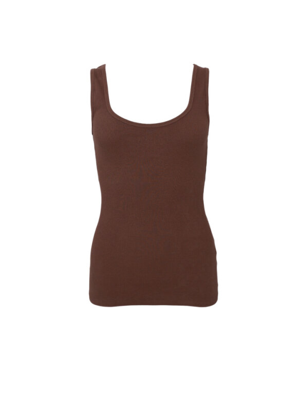 Black Colour - BCVibs Rib Tank Top Espresso