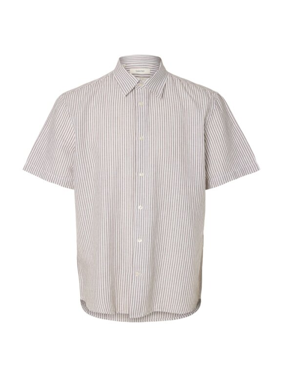 Selected - SLHREGClay Linenblend SS Shirt