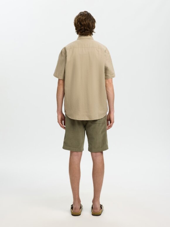 Selected - SLHREGClay Linenblend SS Shirt