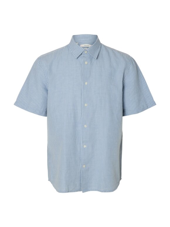 Selected - SLHREGClay Linenblend SS Shirt
